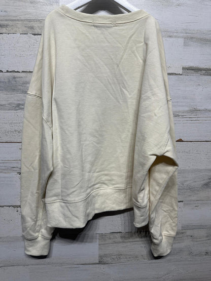 Gaudie Sweatshirt Women Small Cream Smile Graphic Smiley Face Pullover2