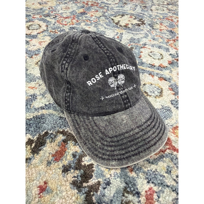 OTTO Rose Apothecary Hat Women OS Grey Schitt's Creek Acid Wash Dad Cap EUC0