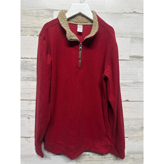 Carter's Pullover Boys 14 Red Sherpa Collar Quarter Zip Fleece EUC0