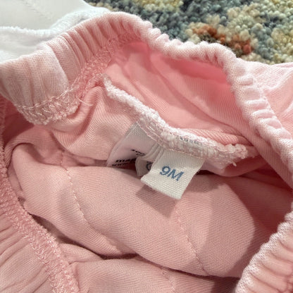 Magnolia Baby Smocked Set Fits Girls 3-6m White Pink Pima Cotton Heirloom EUC*9