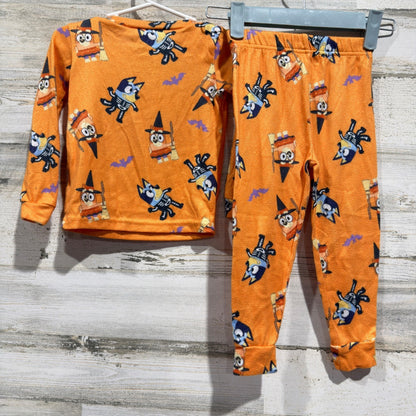 Bluey Pajama Set Kids 3T Orange Halloween Costume Graphic Sleepwear3