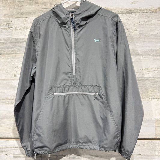 Charles River Seaside Windbreaker Women XS Grey Dachshund Quarter Zip EUC0