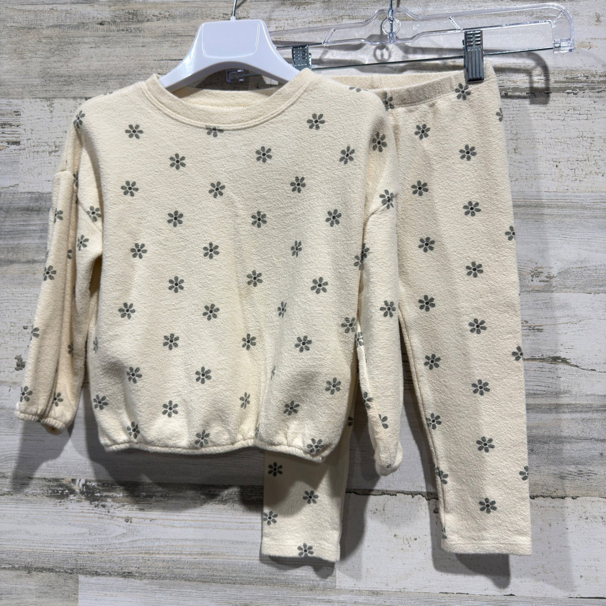 Rylee + Cru Daisy Lounge Set Girls 2-3Y Cream Cotton Floral Boho Flawed*0