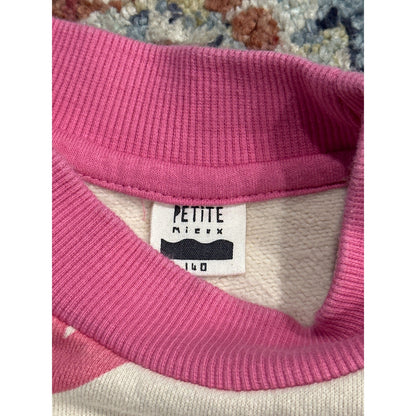 Petite Mieux Sweatshirt Dress Girls 140 (10) Pink Heart Tulip Print EUC1
