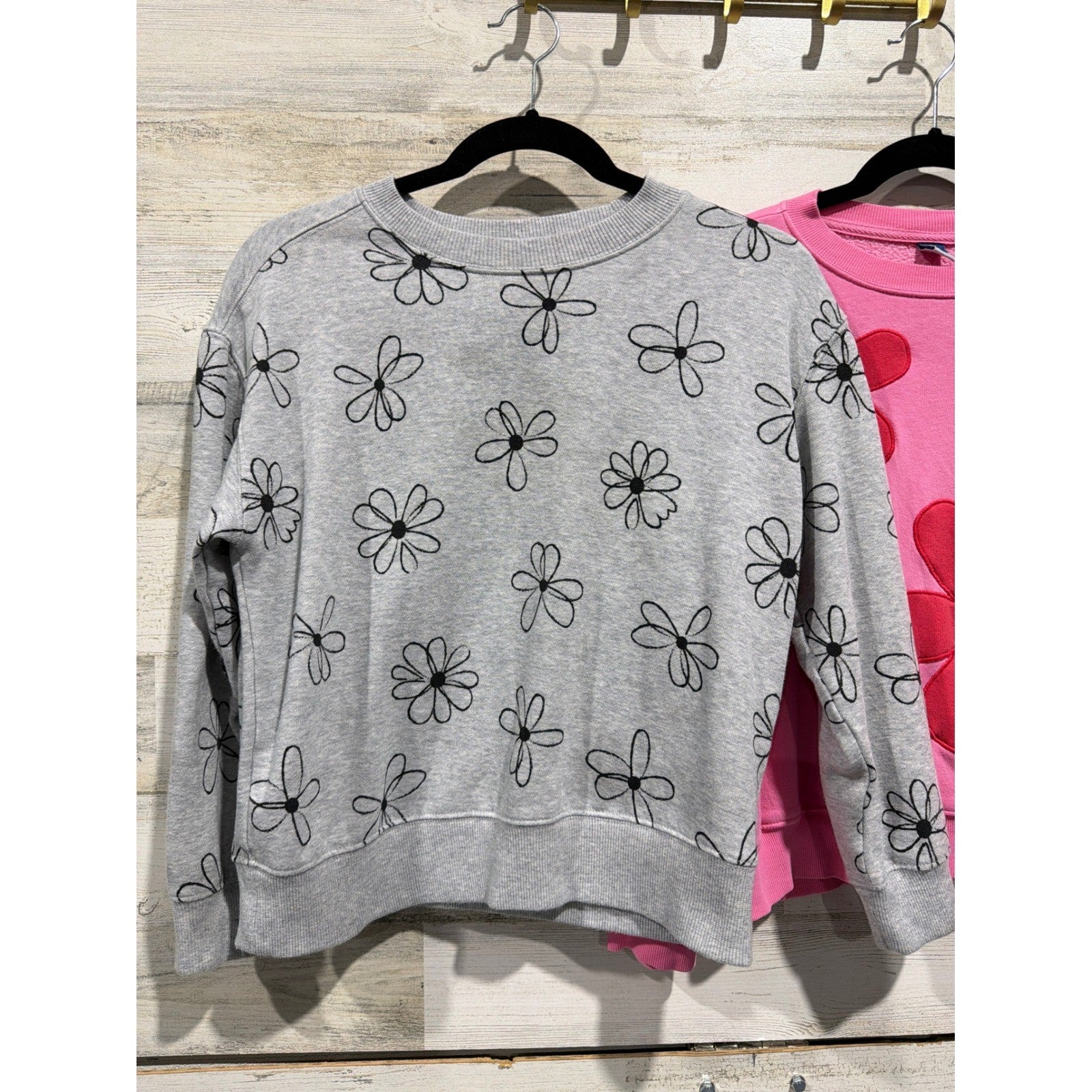 Old Navy Wonder Nation Sweatshirt Bundle Girls 10/12 Pink Gray Floral Core EUC2