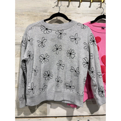 Old Navy Wonder Nation Sweatshirt Bundle Girls 10/12 Pink Gray Floral Core EUC2
