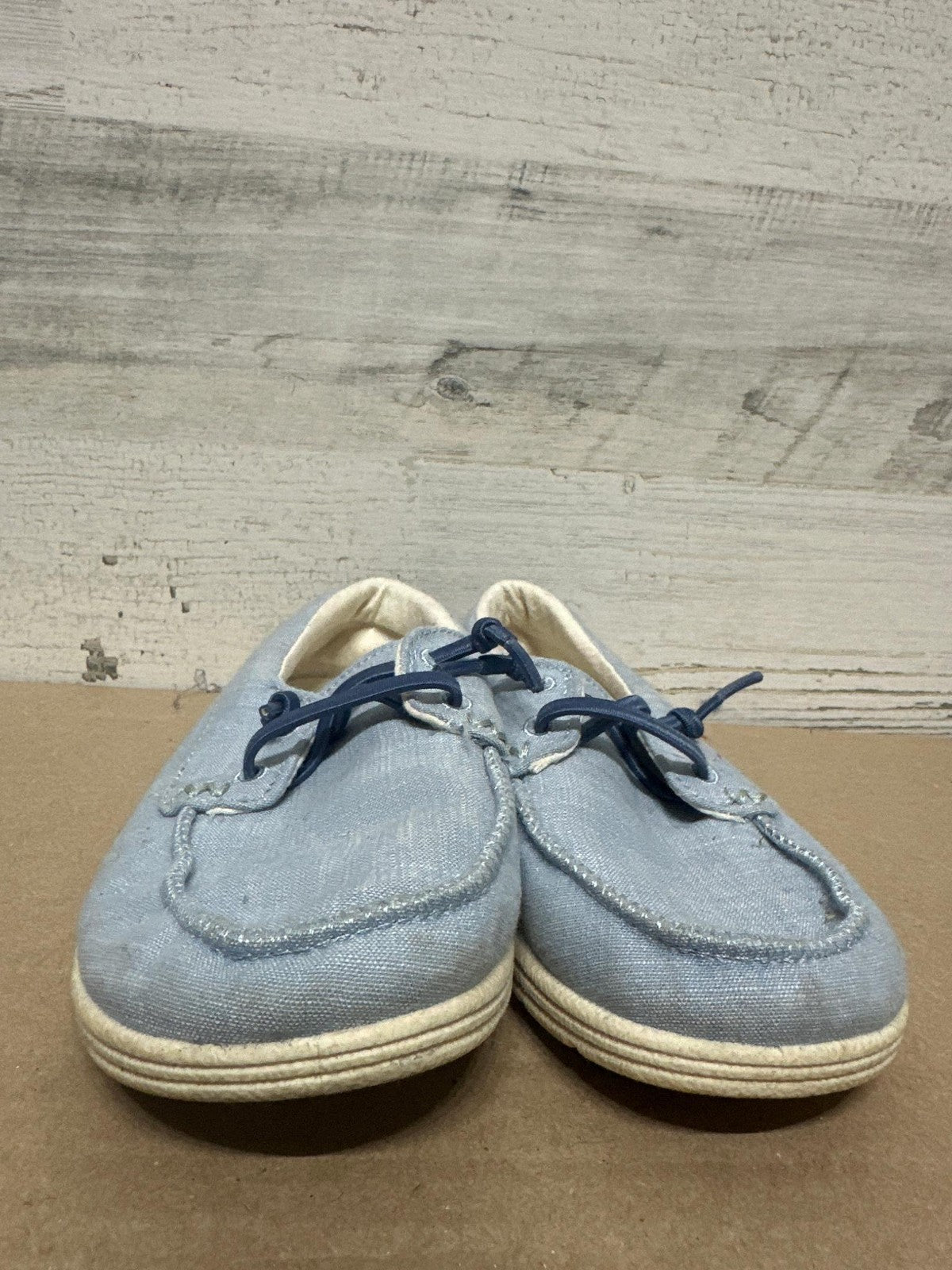 Cat & Jack Boat Shoes Boys 13 Light Blue Canvas Slip On GUC2
