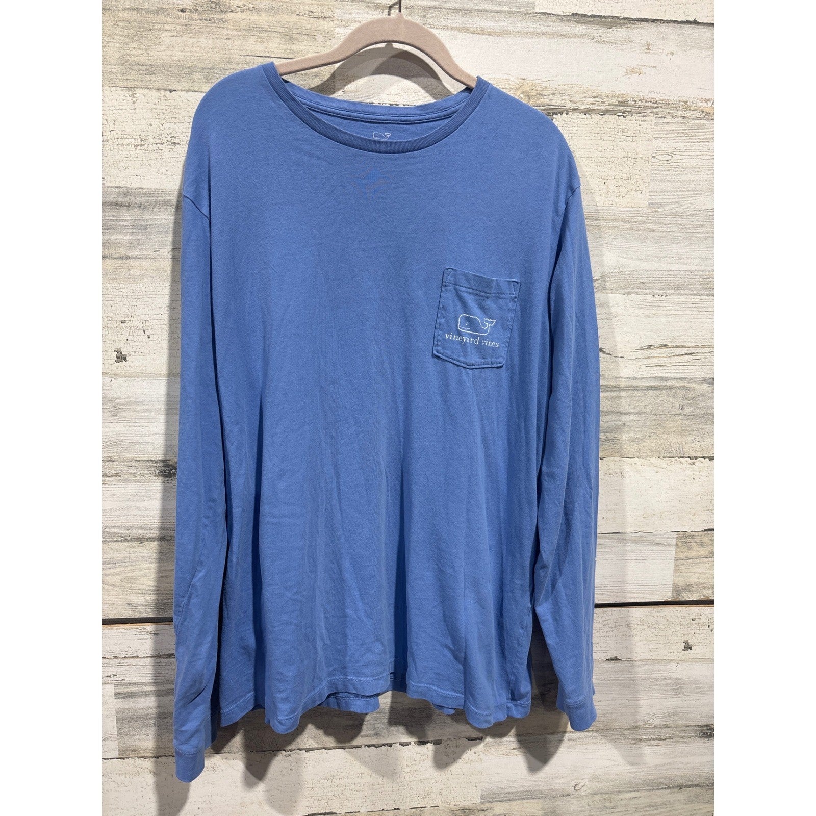 Vineyard Vines Long Sleeve Shirt Mens Large Blue Pocket Tee Preppy EUC0