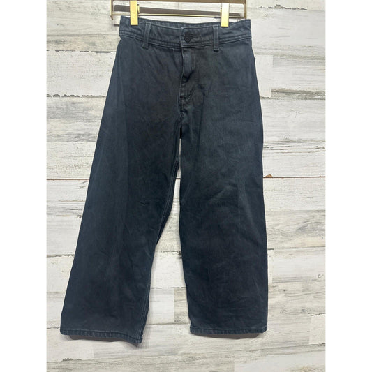 Guess Wide Leg Jeans Girls Size 8 Black High Waisted Relaxed Denim EUC0