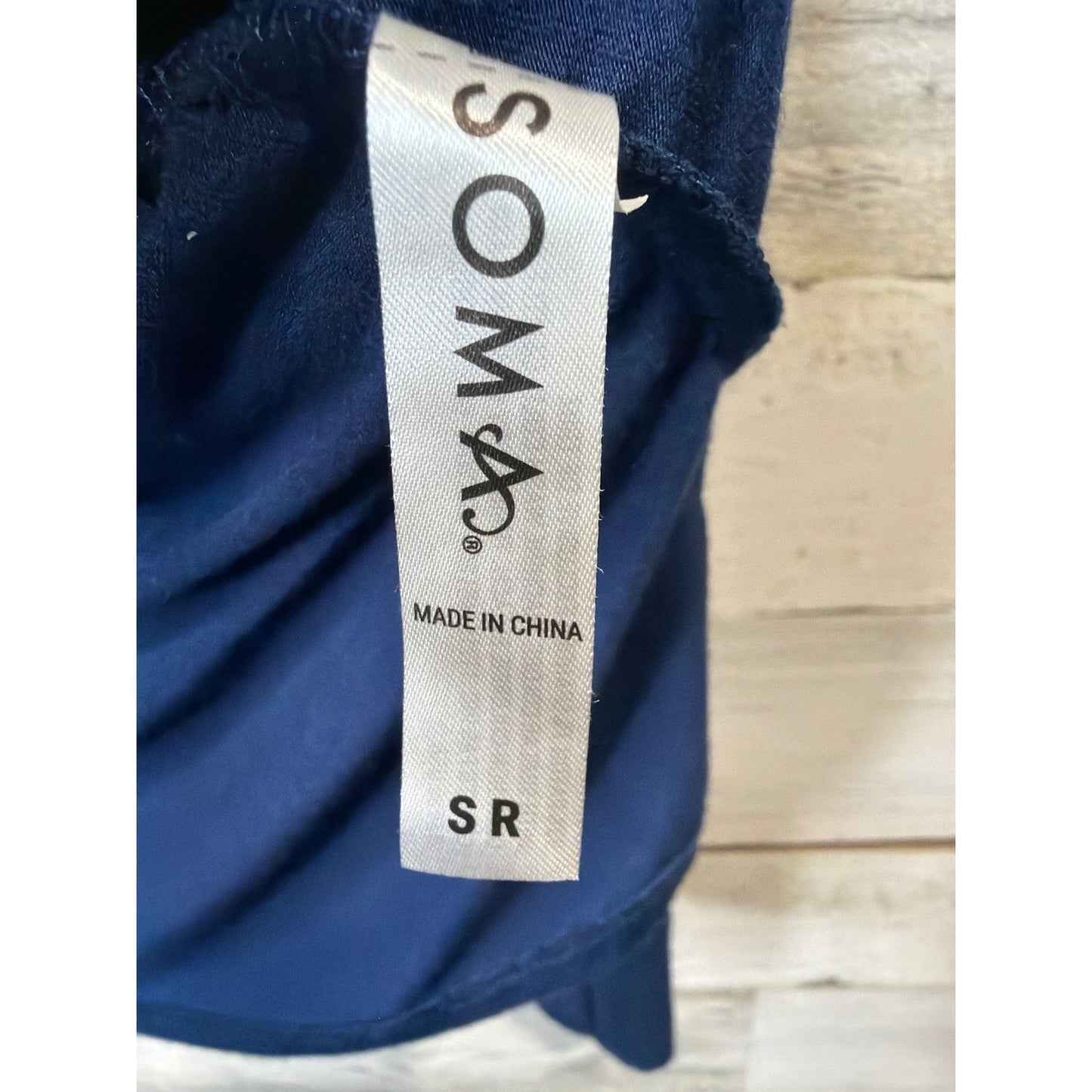 Soma Long Sleeve Top Women Small Navy Blue Rayon Blend Cooling Minimalist EUC2