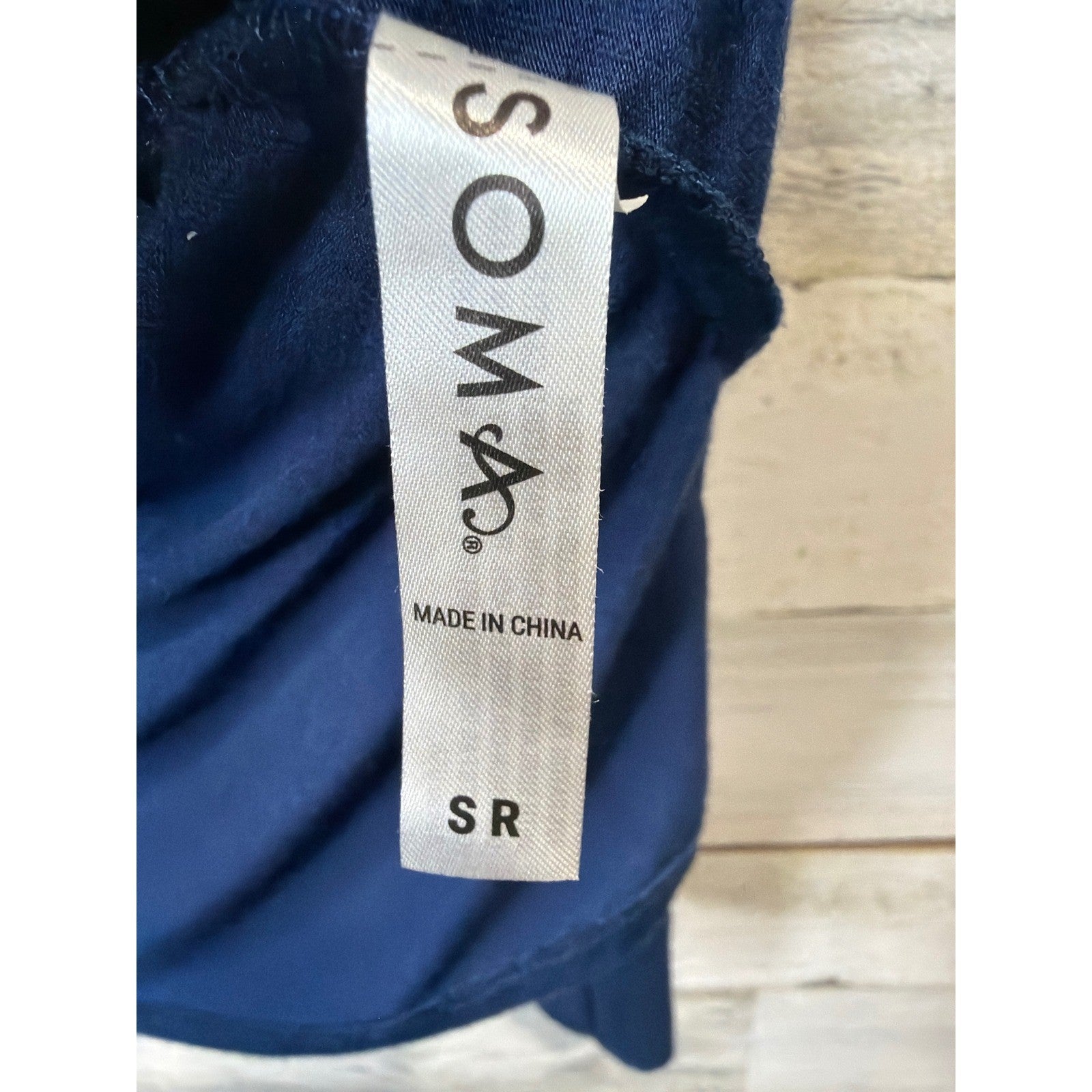 Soma Long Sleeve Top Women Small Navy Blue Rayon Blend Cooling Minimalist EUC2