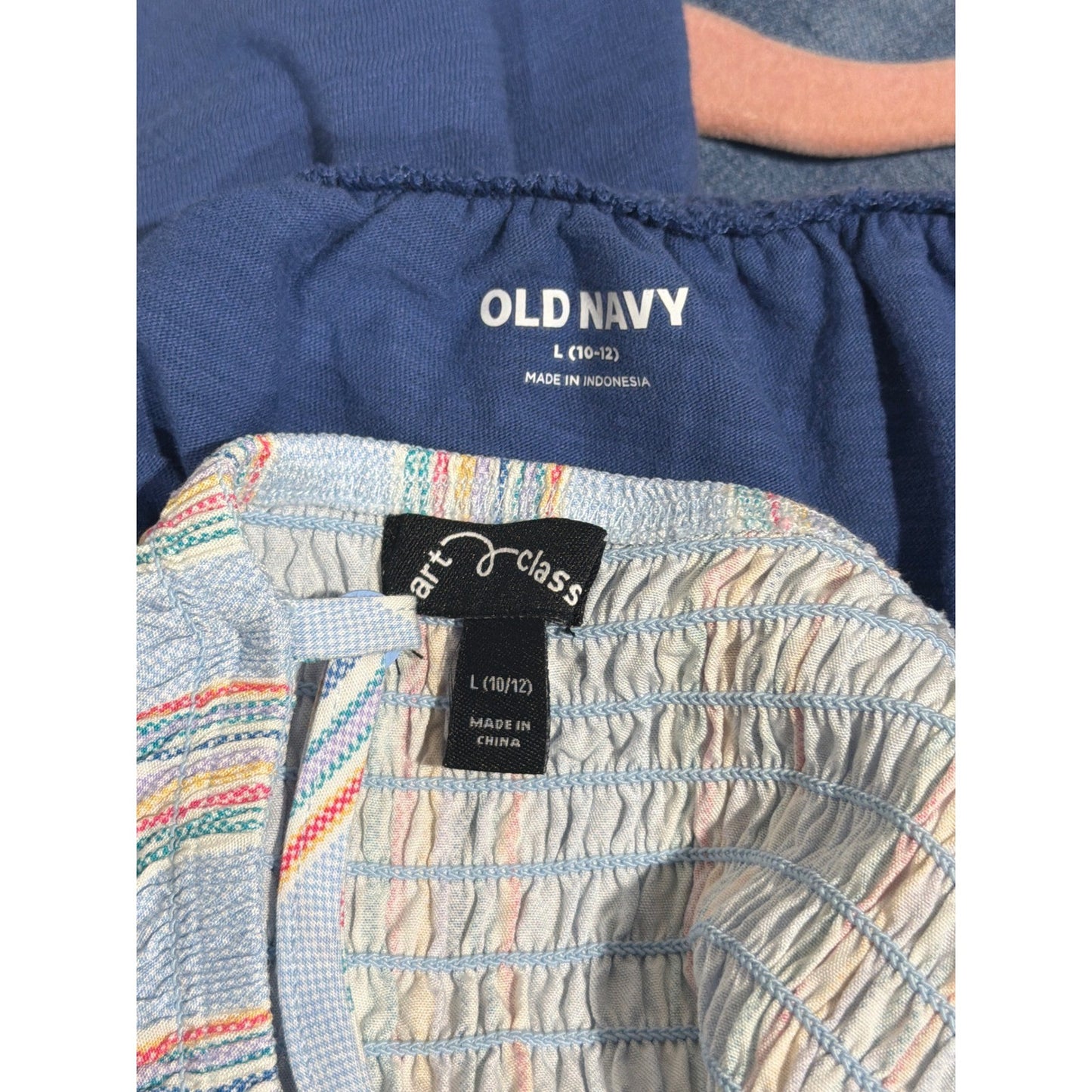 Art Class Old Navy Romper Bundle Girls 10/12 Blue Striped Summer Boho EUC5
