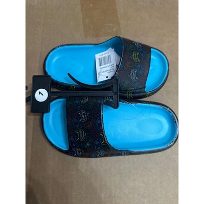 Ground Up Gaming Comfort Slides Boys Size 1 Blue Black Controller NWT1
