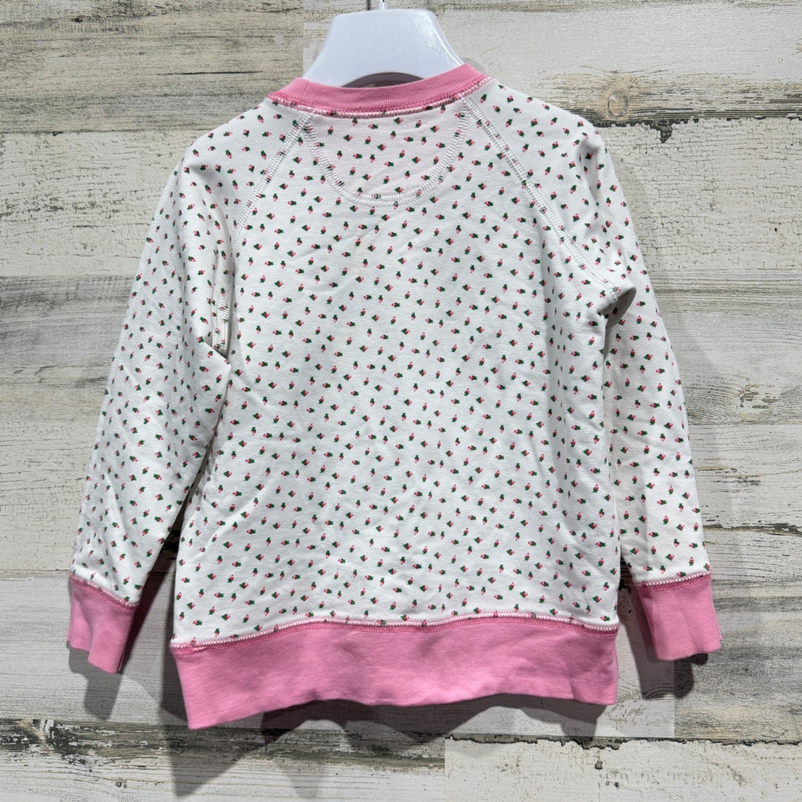 The Beaufort Bonnet Company Sweatshirt Girls 3T White Pink Floral Preppy *Flawed3