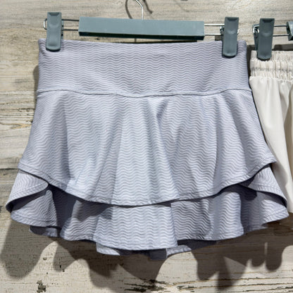 Athleta Skort & White Shorts Bundle Girls M 8-10 Purple White Activewear *Flawed1