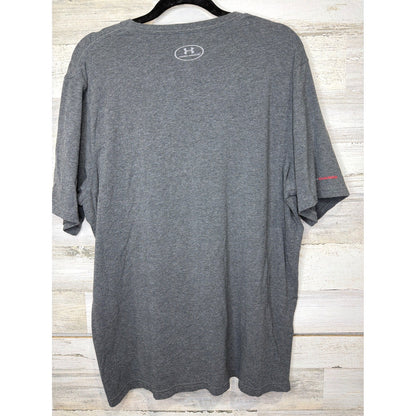 Under Armour V-Neck Shirt Mens 2XL Gray Charged HeatGear Loose EUC6