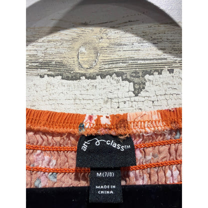 Art Class Mila & Rose Dresses Girls 7/8 Orange Pink Floral Pumpkin Fall EUC3