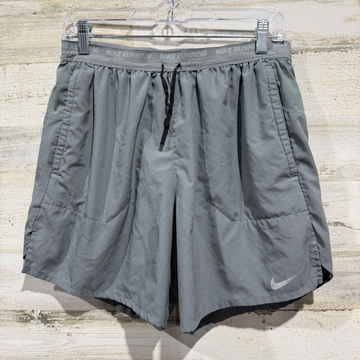 Nike Dri-FIT Running Shorts Men L Grey Polyester Ripstop Activewear EUC0
