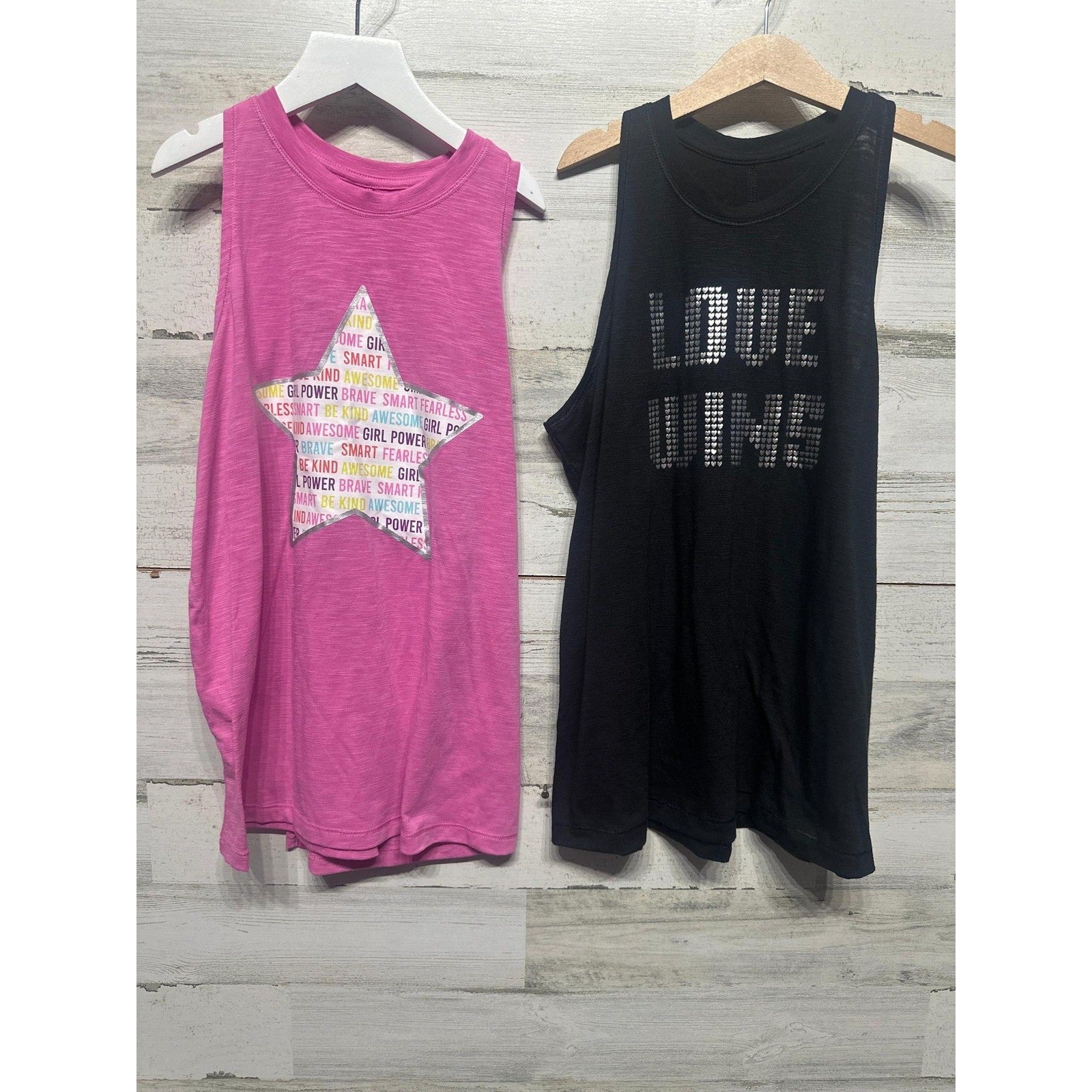 Member's Mark Active Shirt Lot Girls XL 14/16 Multicolor Graphic Tees Tanks EUC2