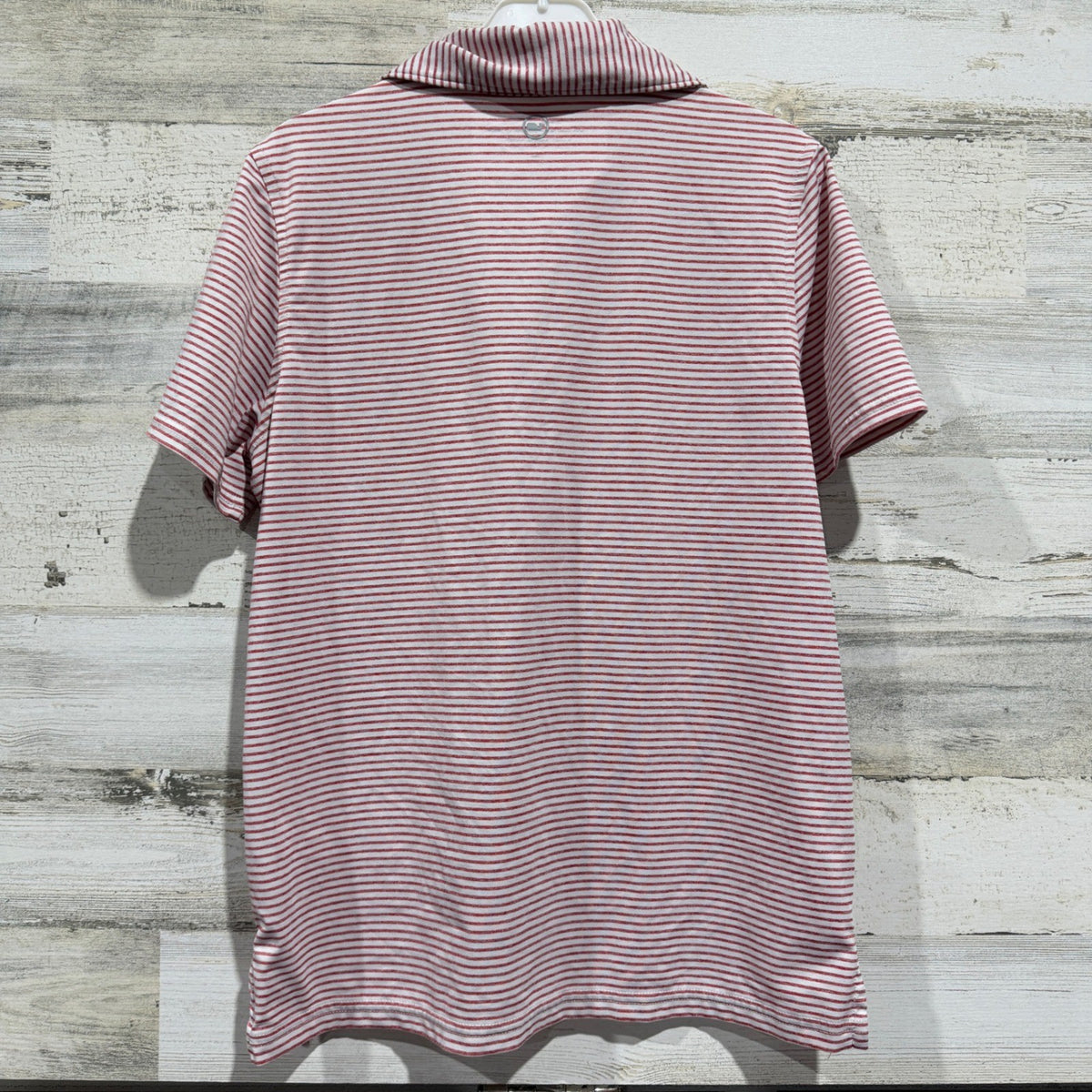 Vineyard Vines Polo Boys M Red Striped Sankaty Performance Preppy EUC3