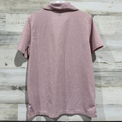 Vineyard Vines Polo Boys M Red Striped Sankaty Performance Preppy EUC3