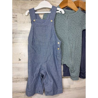 Cloud Island Baby Gap Boys 0/3m - 6/12m Blue Gray Sleeper Overall Romper Bundle2
