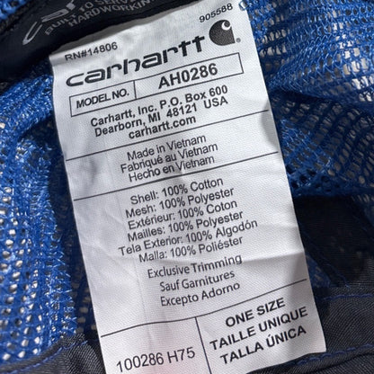 Carhartt Trucker Hat Men OS Blue Force Mesh Back Snapback Workwear NWT3