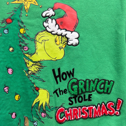 Dr. Seuss The Grinch Sweatshirt Youth Small 6/7 Green Holiday Festive1