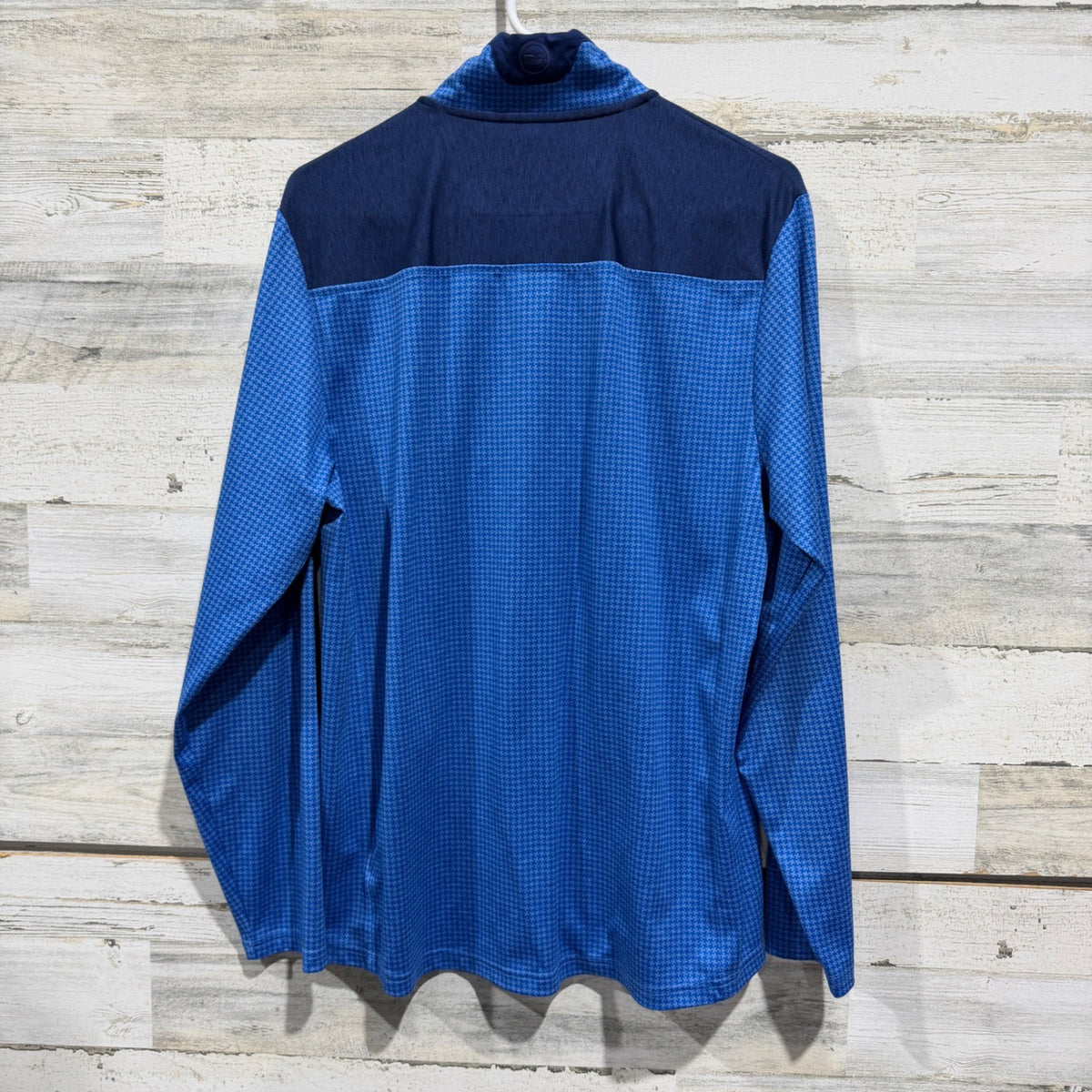 Vineyard Vines Shep Shirt Pullover Men M Blue Houndstooth Performance EUC5