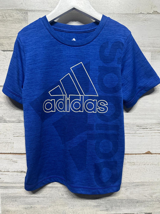 Adidas Graphic T-Shirt Boys Size 5 Blue Aeroready Performance EUC0