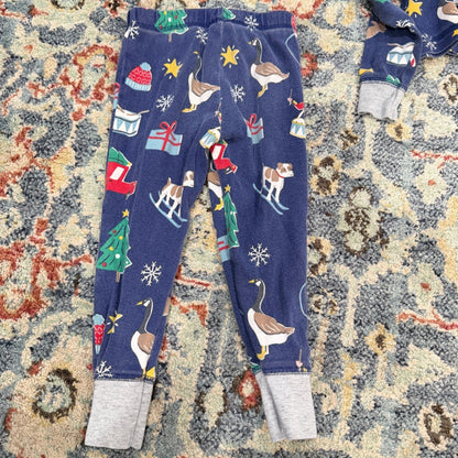 Mini Boden Pajamas Boys 3Y Blue Christmas Dog Nutcracker Holiday *Flawed5