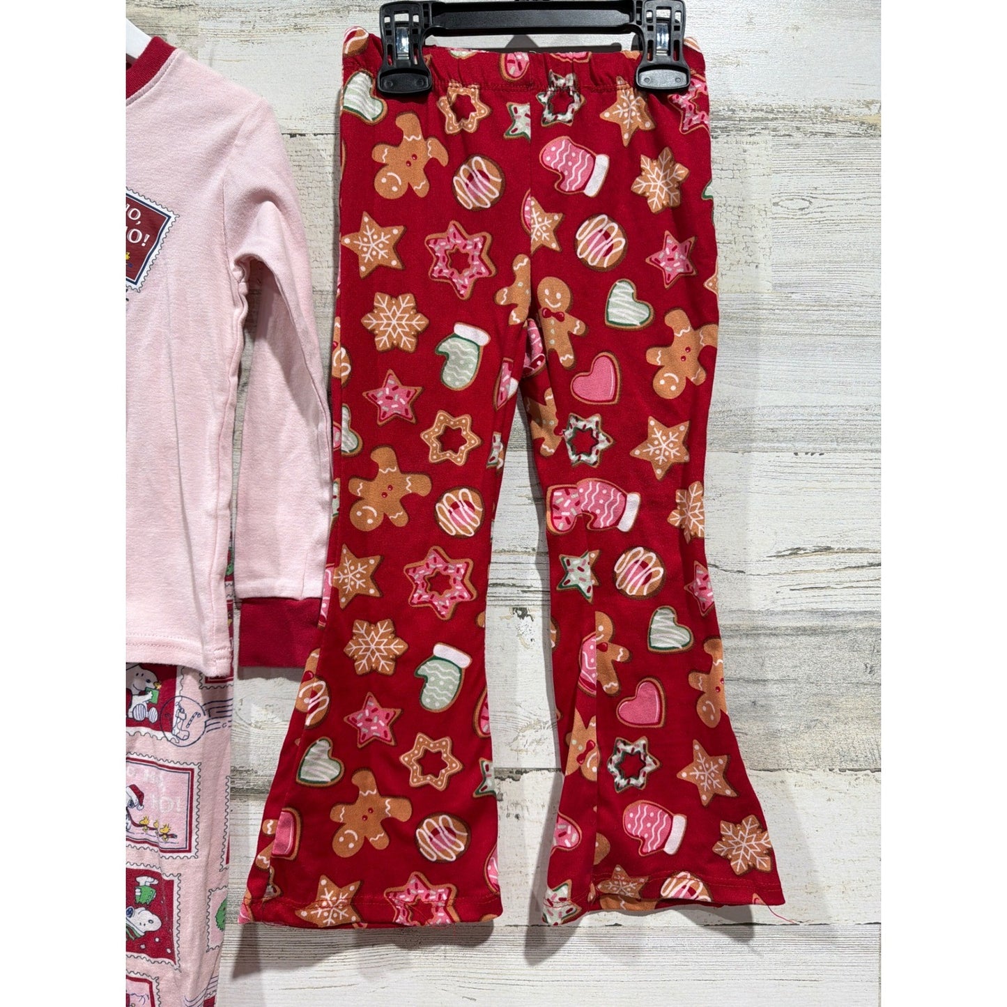 Carter's BTWEEN Holiday Bundle Girls 4 Red Pink Snoopy Gingerbread Christmas EUC2