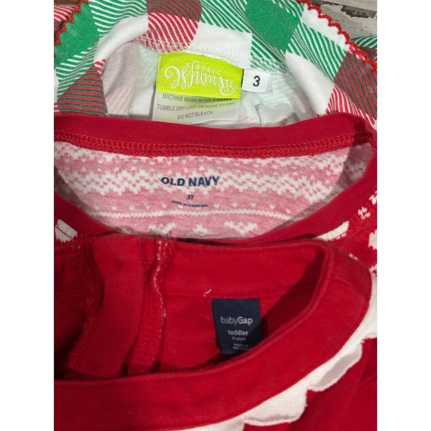 Classic Whimsy Old Navy Baby Gap Holiday Bundle Girls 3T Red Green Plaid6