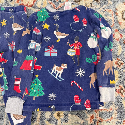 Mini Boden Pajamas Boys 3Y Blue Christmas Dog Nutcracker Holiday *Flawed7