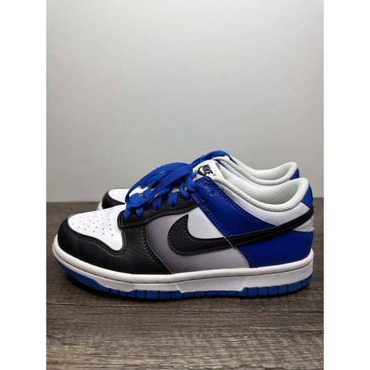 Nike Dunk Low Boys Size 4Y Blue Black White Grey Gradient Streetwear EUC0