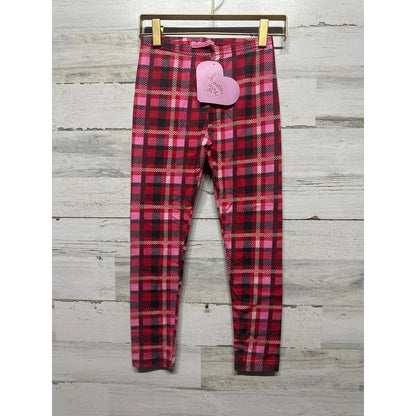 Haven Girl Leggings Girls Size 10 Red Pink Plaid Check Holiday NWT0