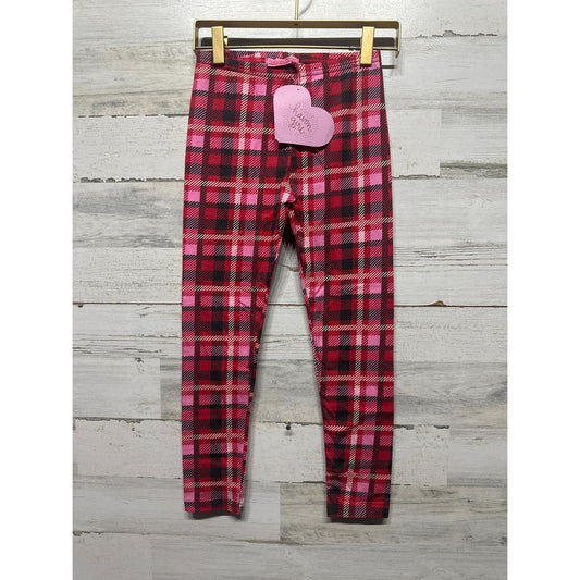 Haven Girl Leggings Girls Size 10 Red Pink Plaid Check Holiday NWT0