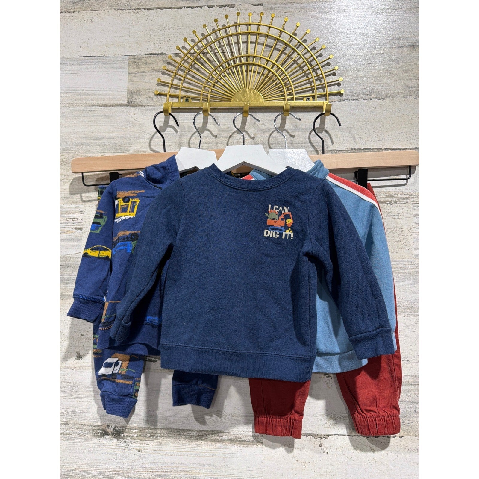 Boys 18M Outfit Bundle Blue Construction Garanimals Cat & Jack Carters GUC0