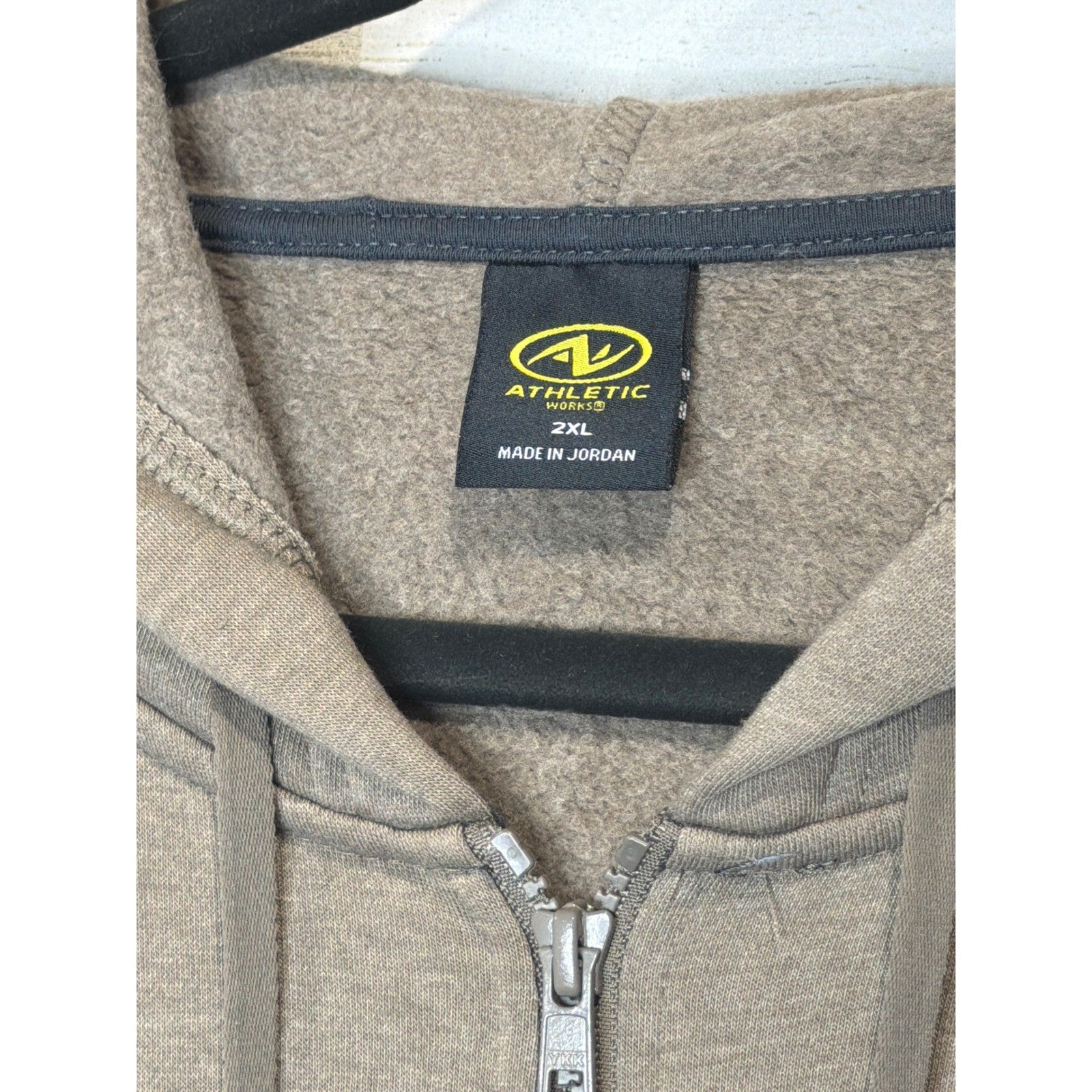 Athletic Works Zip Hoodie Men 2XL Brown Heathered Athleisure Gorpcore EUC1
