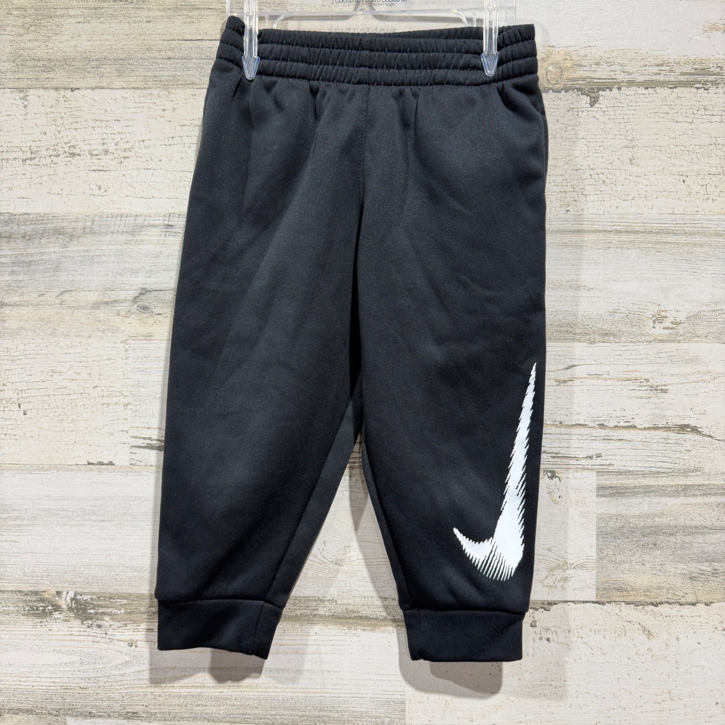 Nike Joggers Boys 3T Black Therma-FIT Graphic Swoosh Athletic EUC0