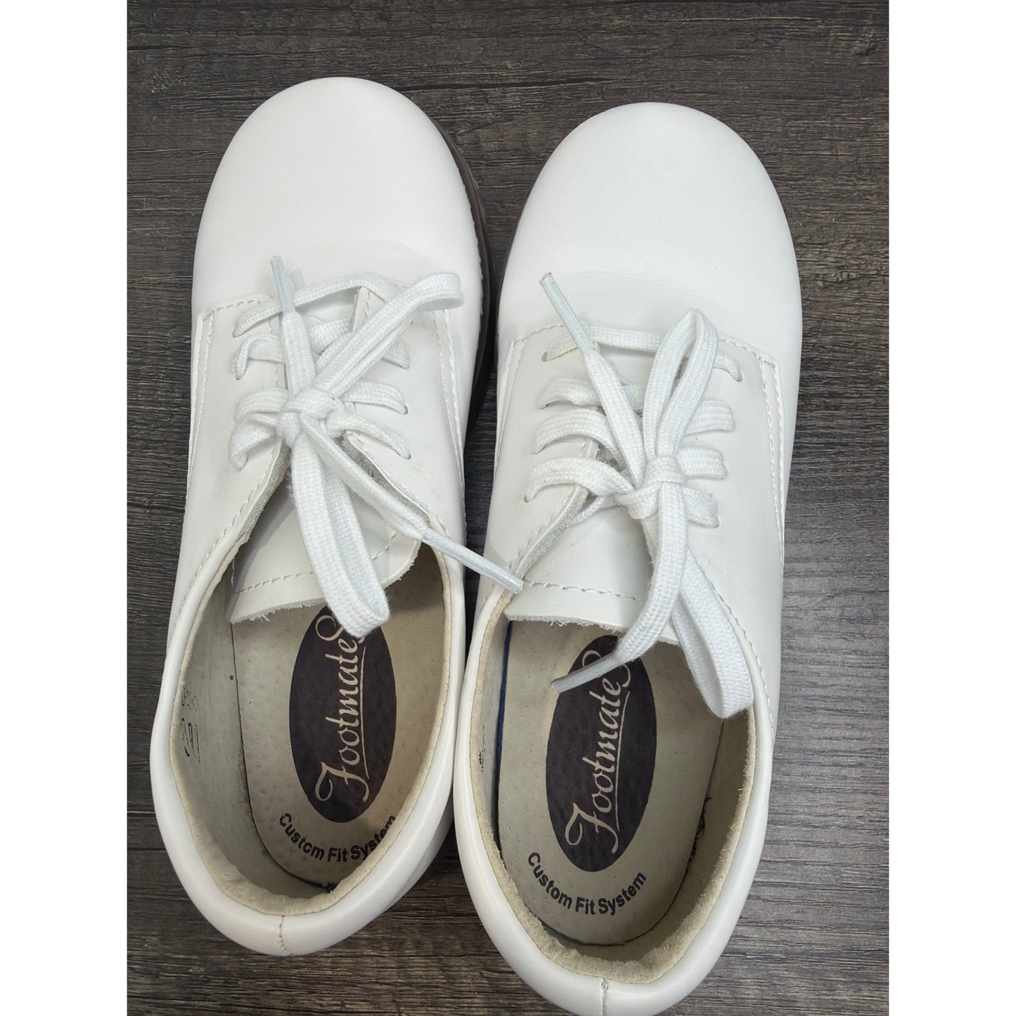 Footmates Willy Oxford Boys 13.5 White Leather Lace Up Classic Preppy EUC5