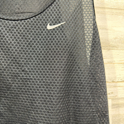 Nike Dri-FIT Mesh Tank Top Women L Black 849876-010 Running Sporty *Flawed2