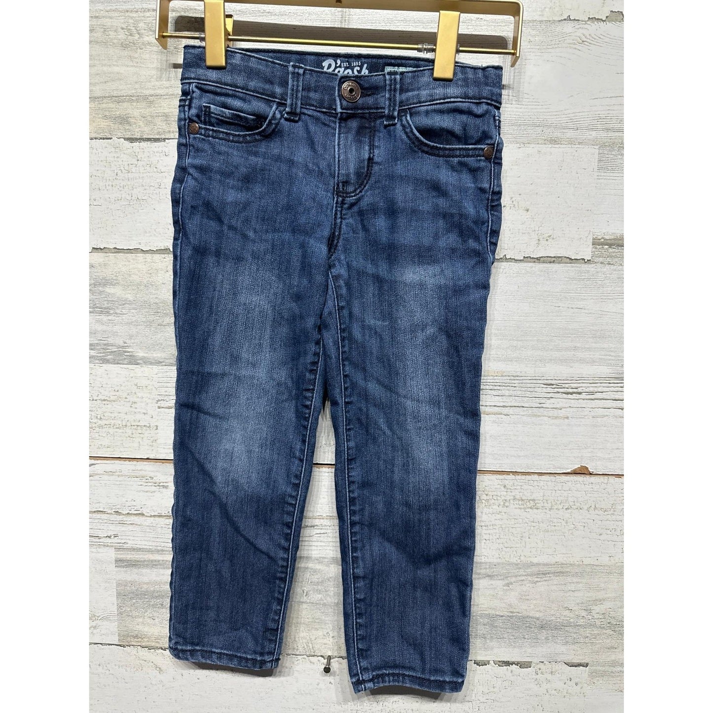 OshKosh B'gosh Skinny Jeans Girls 4T Dark Wash Blue Stretch Denim EUC0
