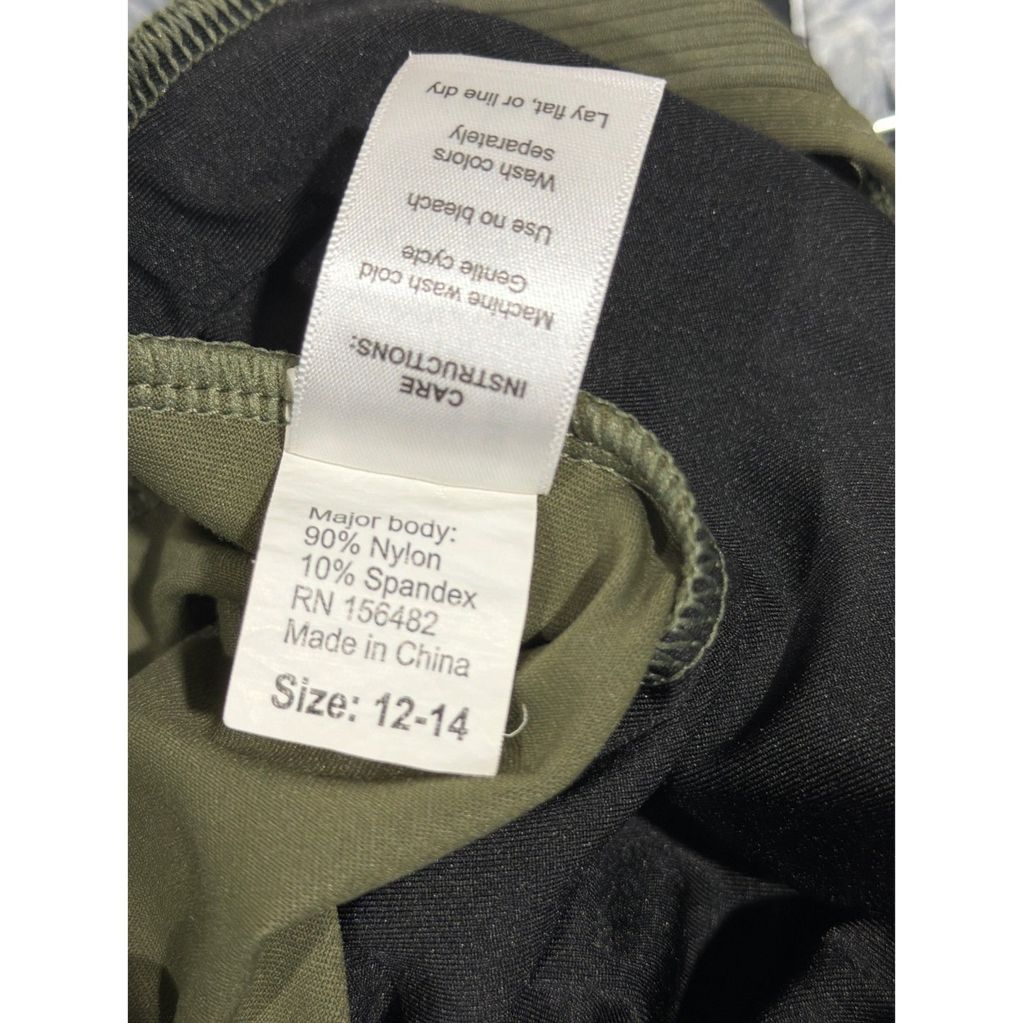 Danz N Motion Leotard Girls 12-14 Olive Green Ribbed Dancewear EUC4