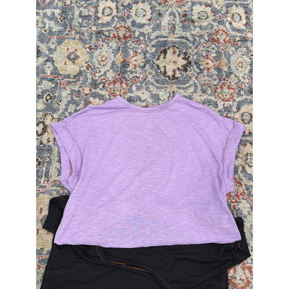 Boxy Top Bundle Women XS Purple Black Cute Open Back Sporty Breezy EUC3