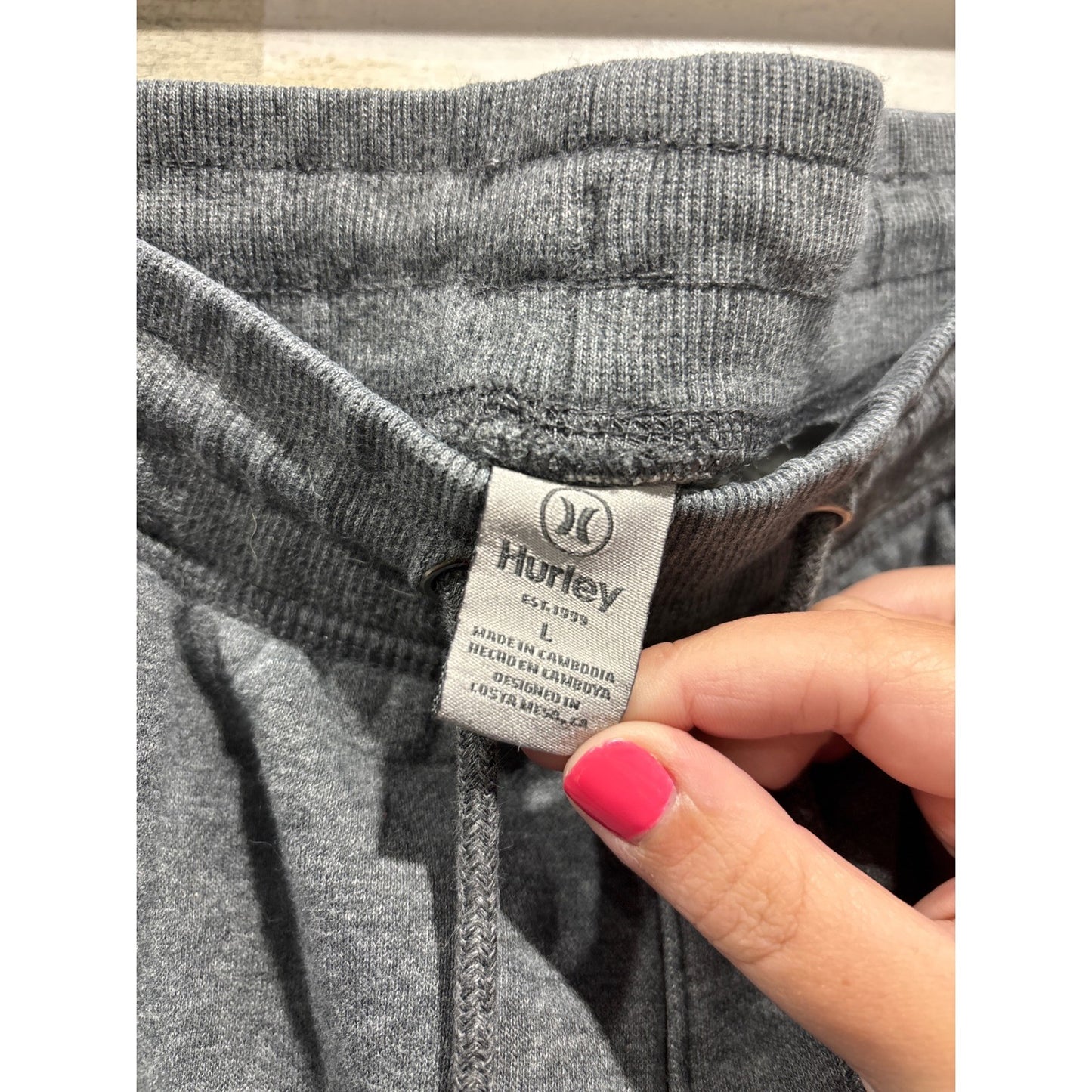 Hurley Sweatpants Men L Gray Fleece Joggers Athleisure2