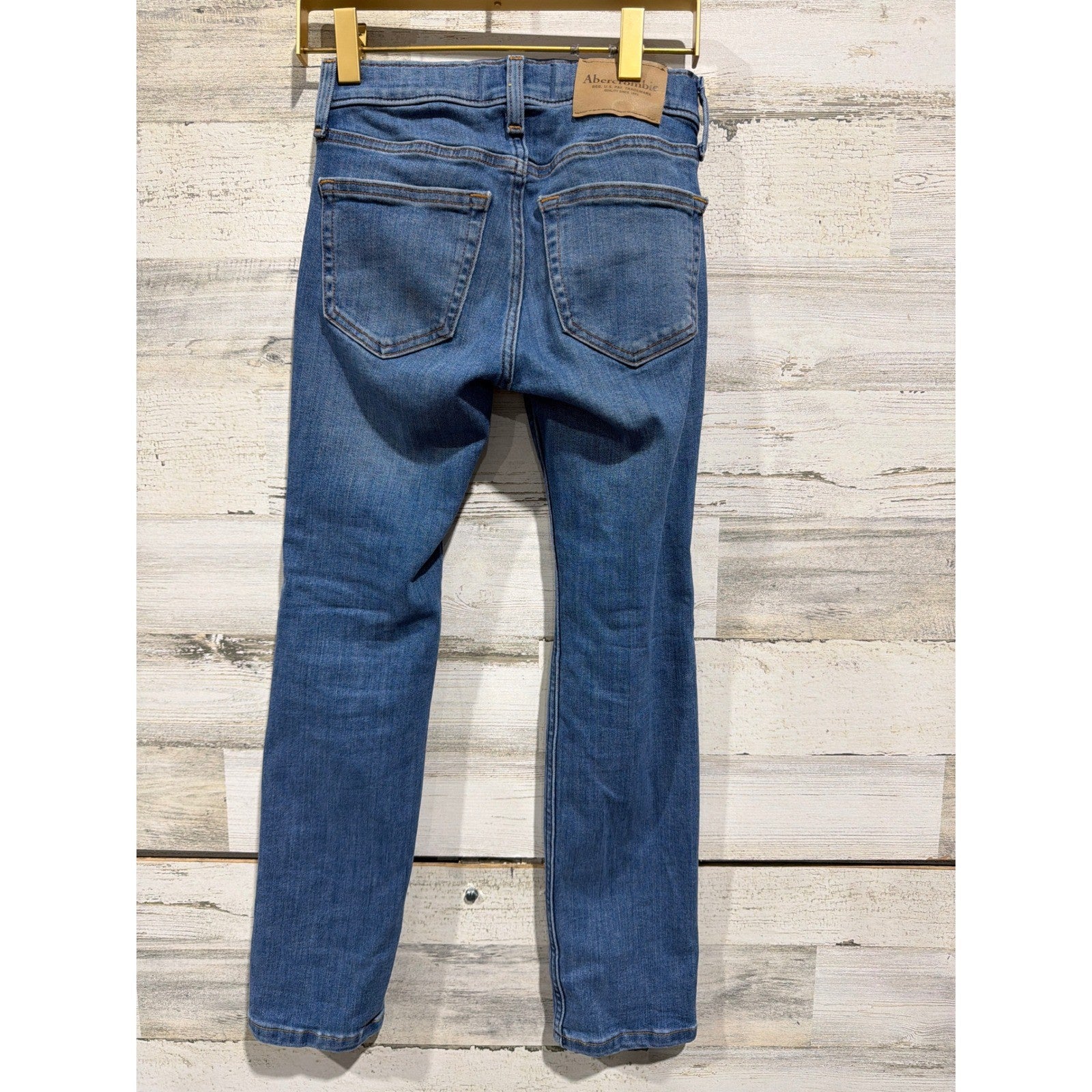 Abercrombie Kids Skinny Jeans Boys 7/8 Blue Distressed Skater GUC4