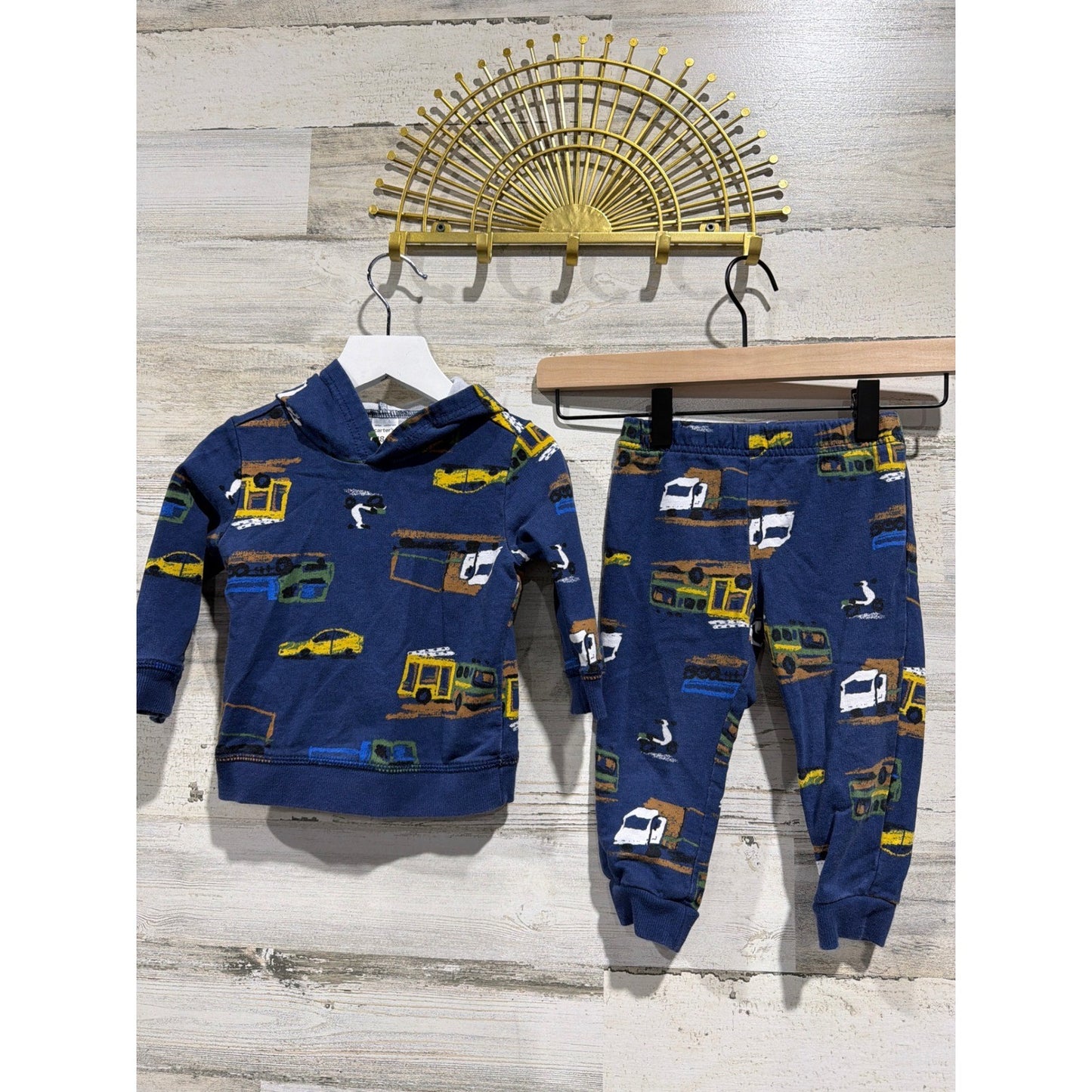 Boys 18M Outfit Bundle Blue Construction Garanimals Cat & Jack Carters GUC5