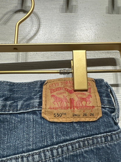 Levi's 550 Relaxed Fit Jeans Boys 12 Regular Blue Medium Wash Denim GUC2