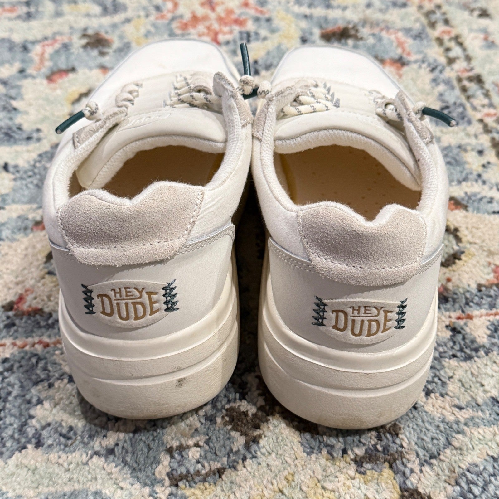 Hey Dude Hudson Lift Sport Kids W5 Cream Platform Sneaker Casual GUC4
